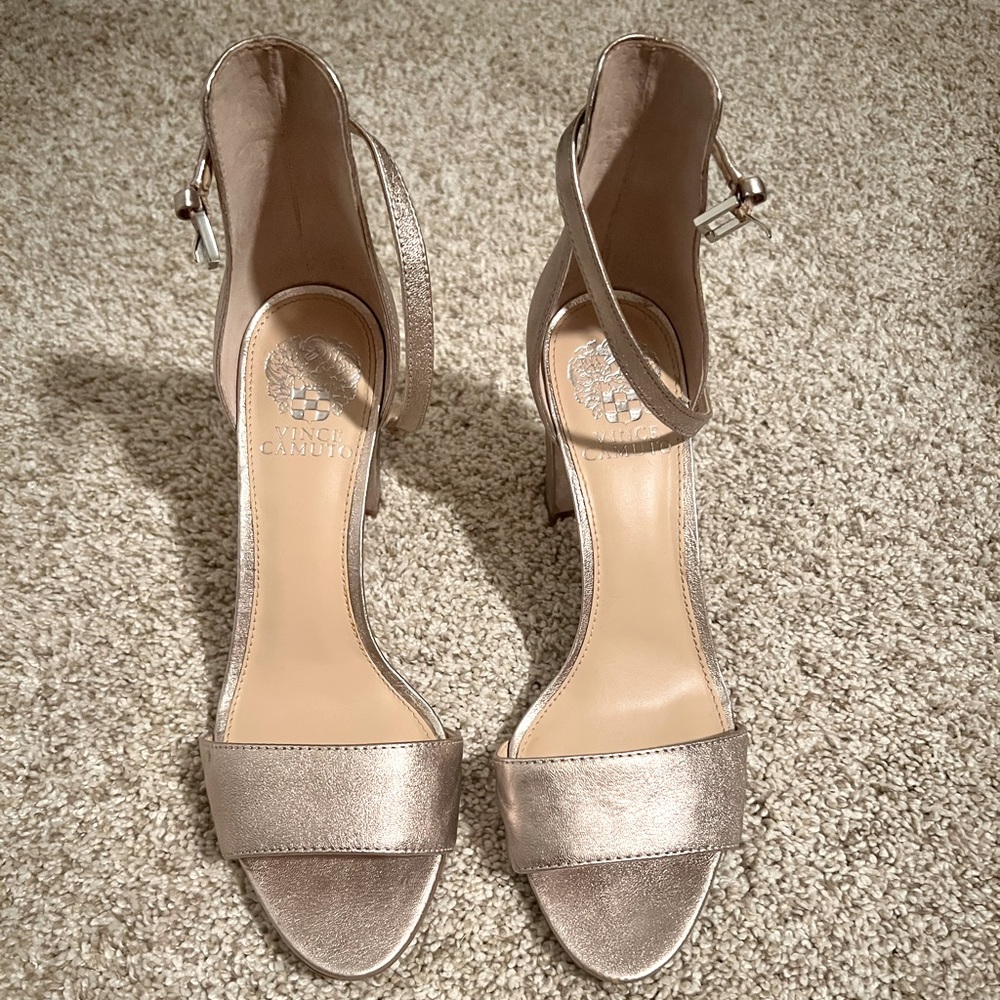 Vince Camuto Metallic Block Heel - Like New